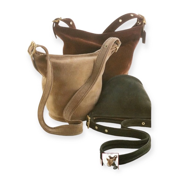 Vintage Coach #4952 Helen’s Legacy Nubuc Leather Bucket Cross Body Shoulder Bag - Picture 2 of 16